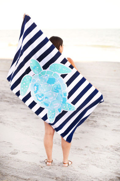 Turtle Stripe Beach Towel