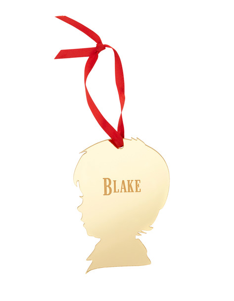 Gold Boy Silhouette Mirrored Acrylic Ornament