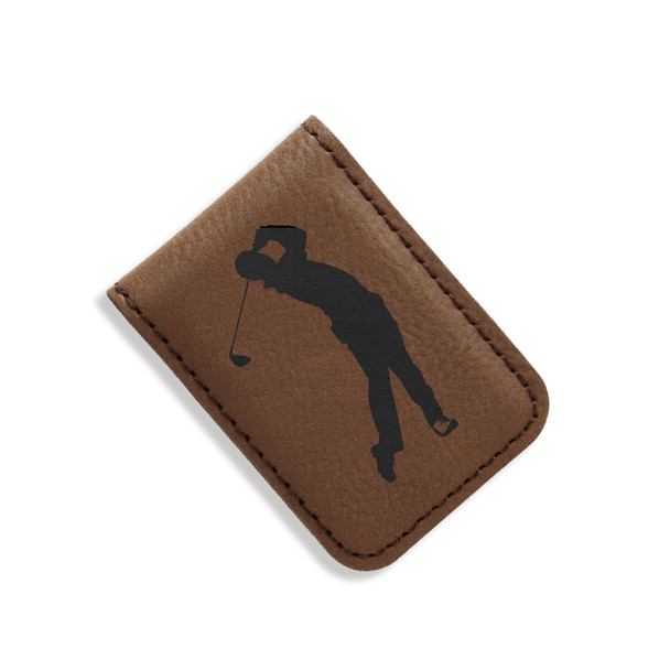Brown Golfer Money Clip