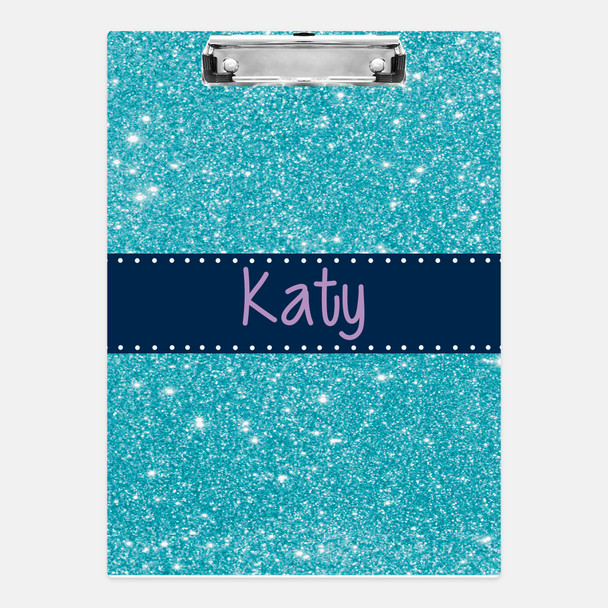 Aqua Glitter Clipboard