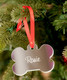 Silver Dog Bone Mirrored Acrylic Ornament