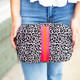 Hot Pink & Coral Leopard Neoprene Cosmetic Bag