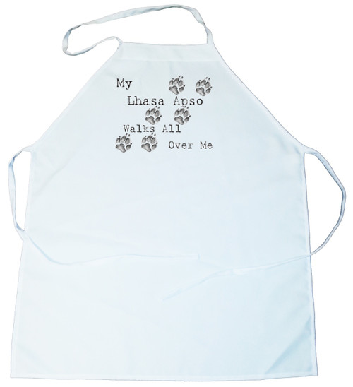 My Lhasa Apso Walks All Over Me Apron (100-0004-288)
