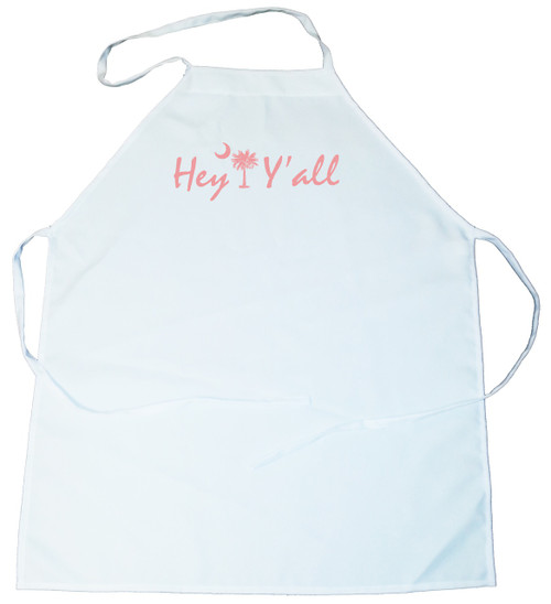 Apron -  Hey Y'all with Palmetto Tree (Light Pink) (100-0068-003)