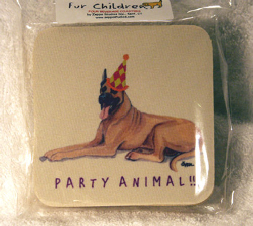 Fur Children Party Animal Coasters - Great Dane (PC040468)