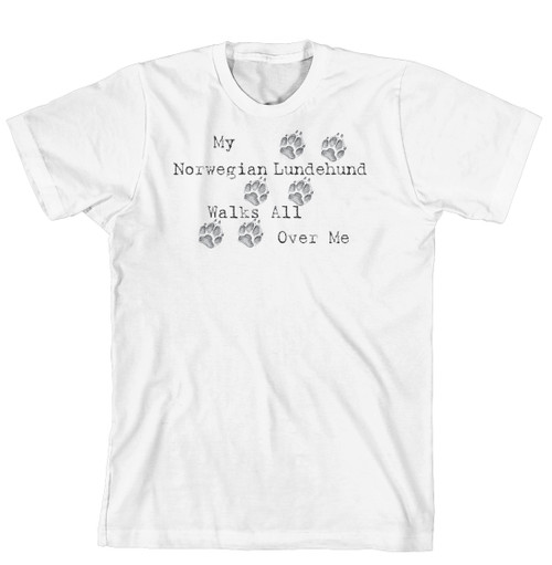 Purple Turtle Gifts - My Norwegian Lundehund Walks All Over Me T-Shirt