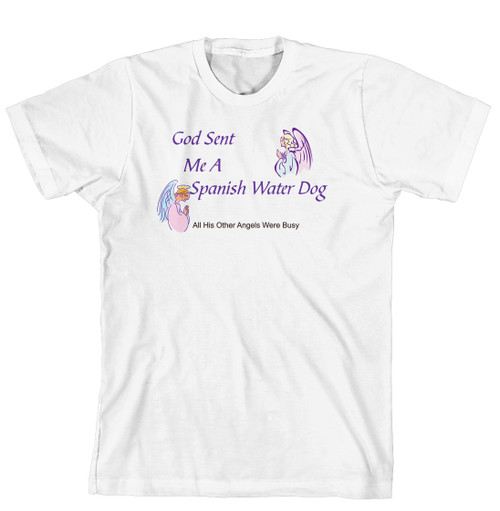 Purple Turtle Gifts - God Sent Me a Spanish Water Dog T-shirt