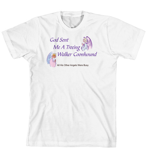 Purple Turtle Gifts - God Sent Me a Treeing Walker Coonhound T-shirt