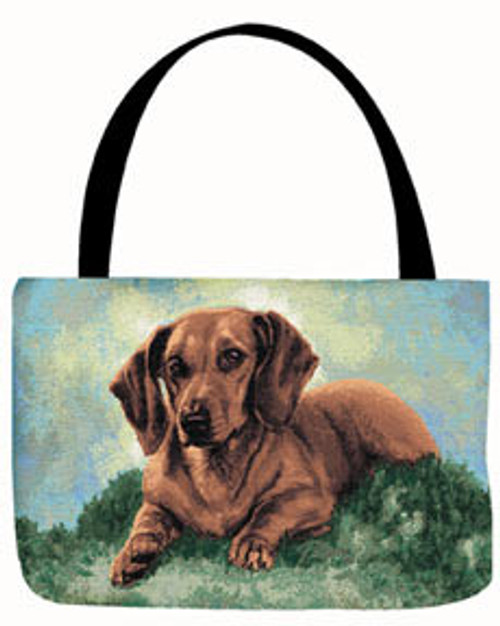 Manual Woodworkers 17 Inch Linda Pickens Dachshund Tote Bag (OTPDAC)