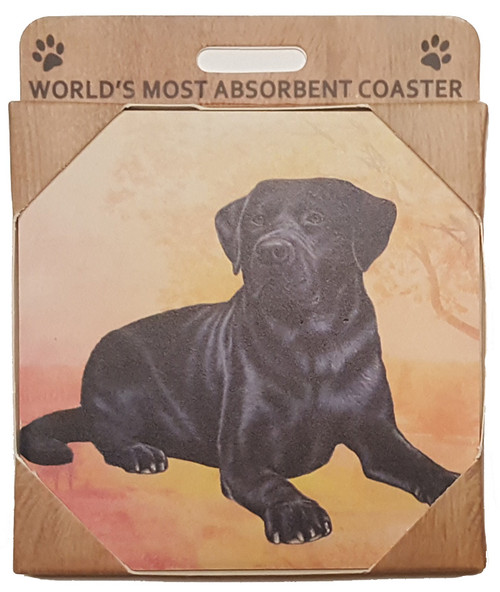 E&S Imports Ceramic Pet Coasters - Black Labrador (250-21)