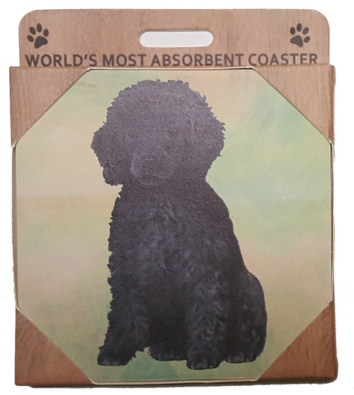 E&S Imports Ceramic Pet Coasters - Poodle (Black) (250-29)