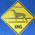 Yellow Xing Crossing Sign - Greyhound (2250)