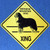 Yellow Xing Crossing Sign - Bernese Mountain Dog (2268)