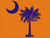 Apron -  Palmetto Tree and moon (Blue on Orange Background) (100-0076-005)