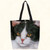 Fiddlers Elbow Black & White Cat Oil Cloth Tote (T805)