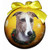 E&S Imports Shatter Proof Ball Christmas Ornament - Greyhound (fawn & White)(CBO-93)