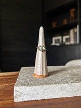 14k gold Sol Ring with natural green variscite center stone.