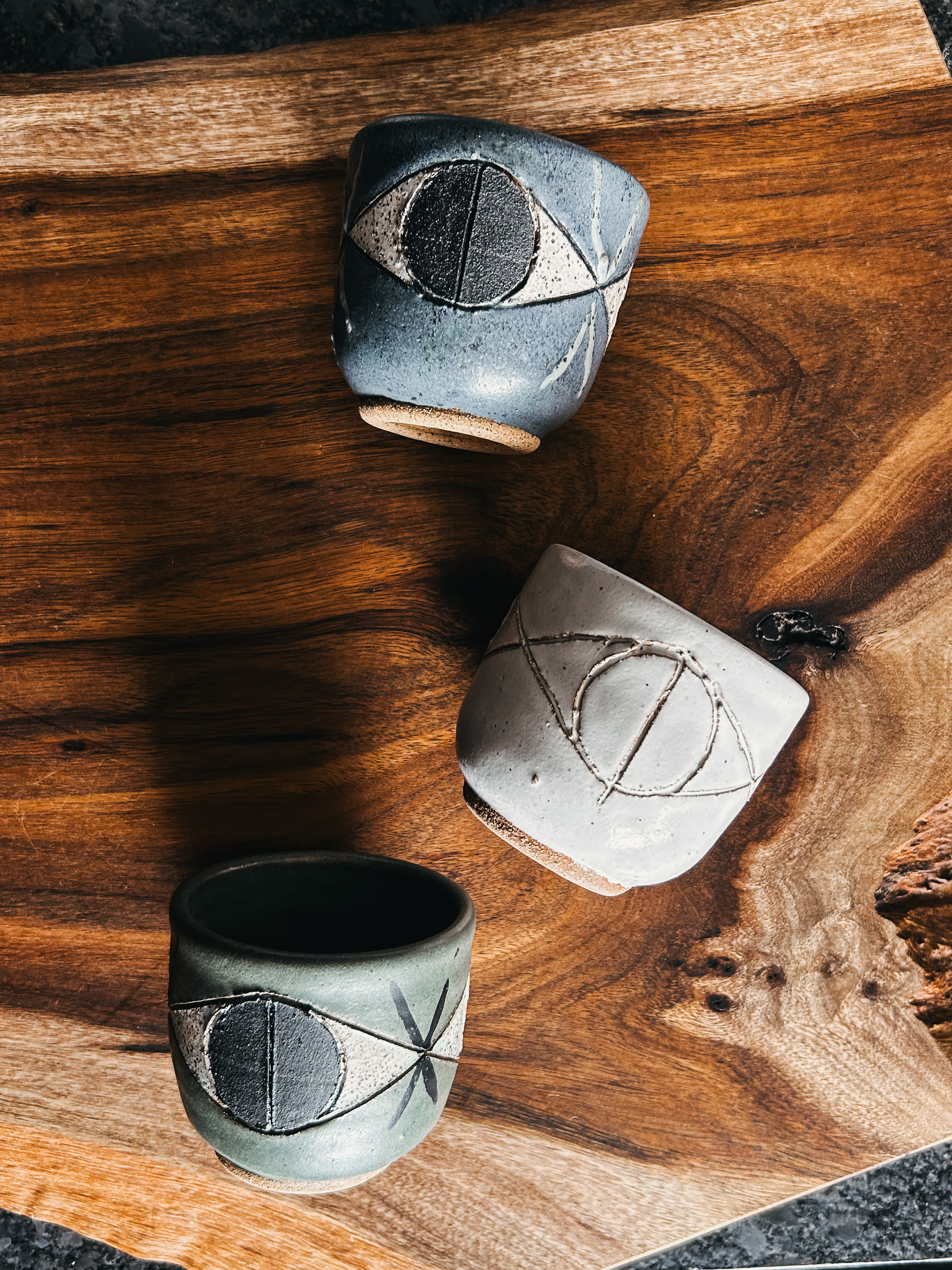 All three colors of the Felix Cup by Matthew Ward.