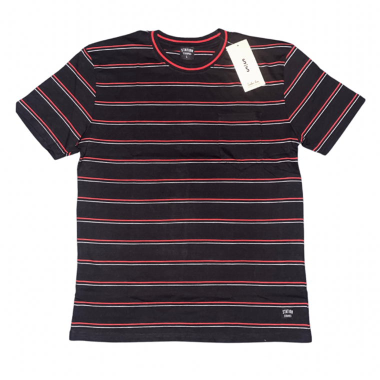 Acorn Short Sleeve Tee  Black/Red/White