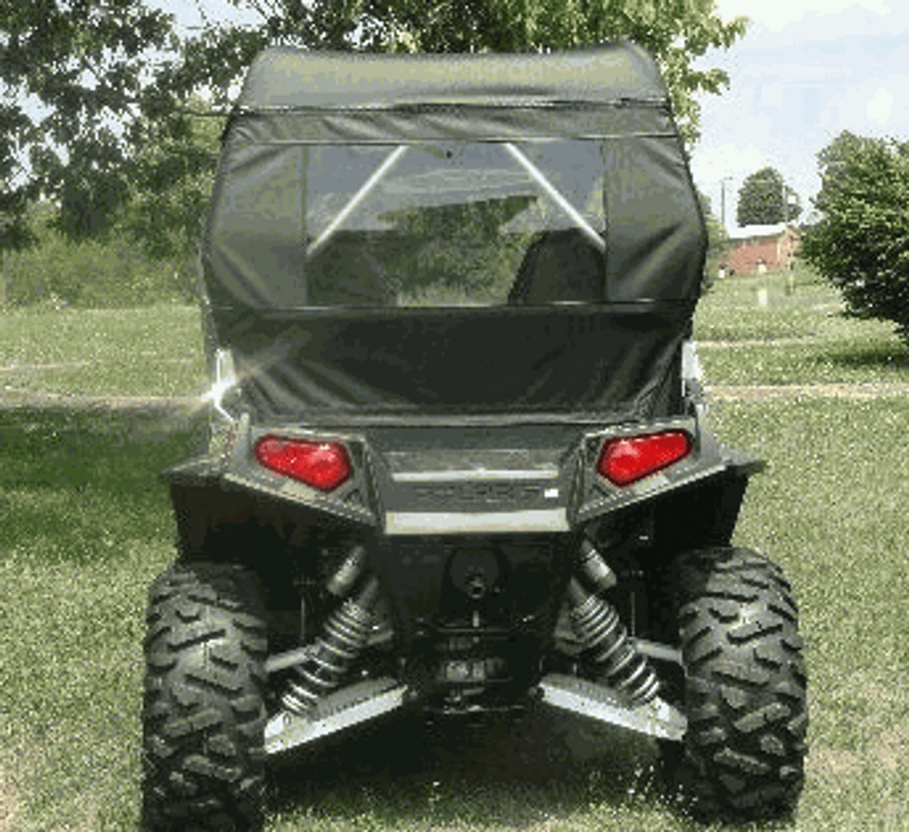 Classic Accessories QuadGear UTV Rear Windshield, UTV Cover Fits Polaris®  RZR, RZR 4, 4 800, 570, 800, S 800, XP 4 900, XP 900 (2015 models and  older), Black 