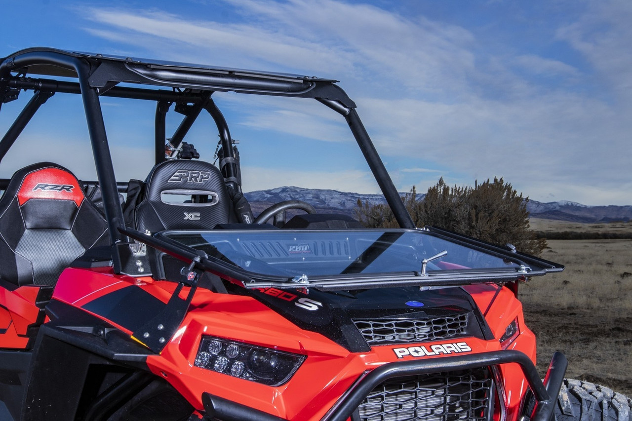 Polaris RZR XP Turbo S Folding Front Windshield by RazorBack Offroad