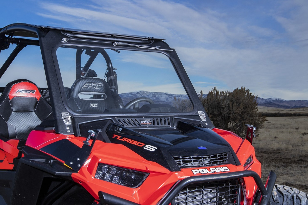 Polaris RZR XP Turbo S Folding Front Windshield by RazorBack Offroad