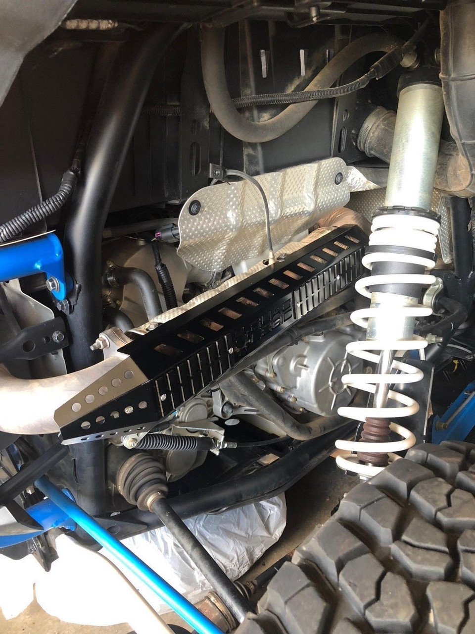 Polaris RZR Turbo Exhaust Aluminum Heat Shield by Quad Logic