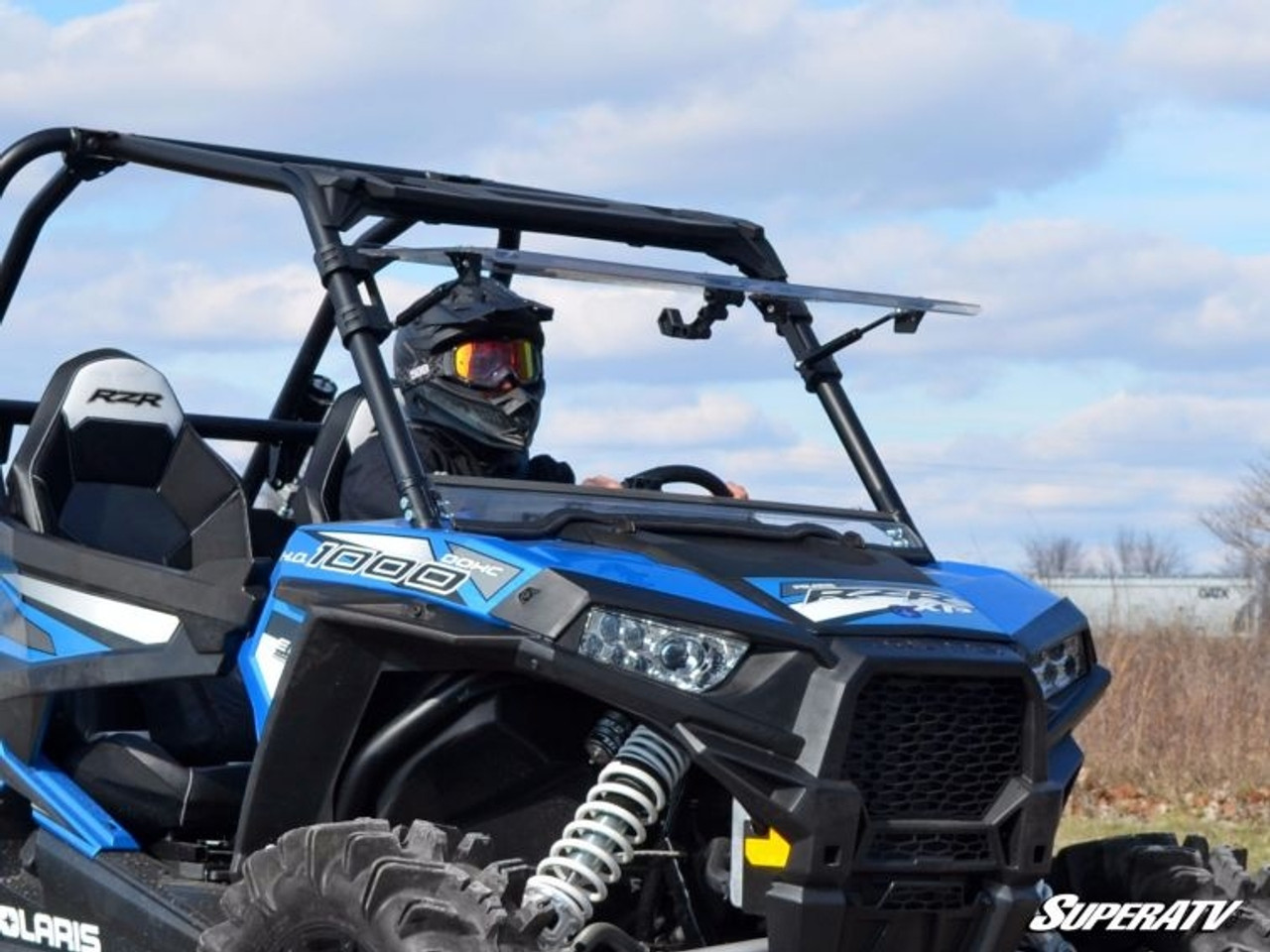 Has 3 Different Settings! SuperATV Heavy Duty Scratch Resistant 3-IN-1 Flip Windshield for Polaris 2016-2020 RZR S 1000/2019-2020 S4 1000 For Ride Command Models