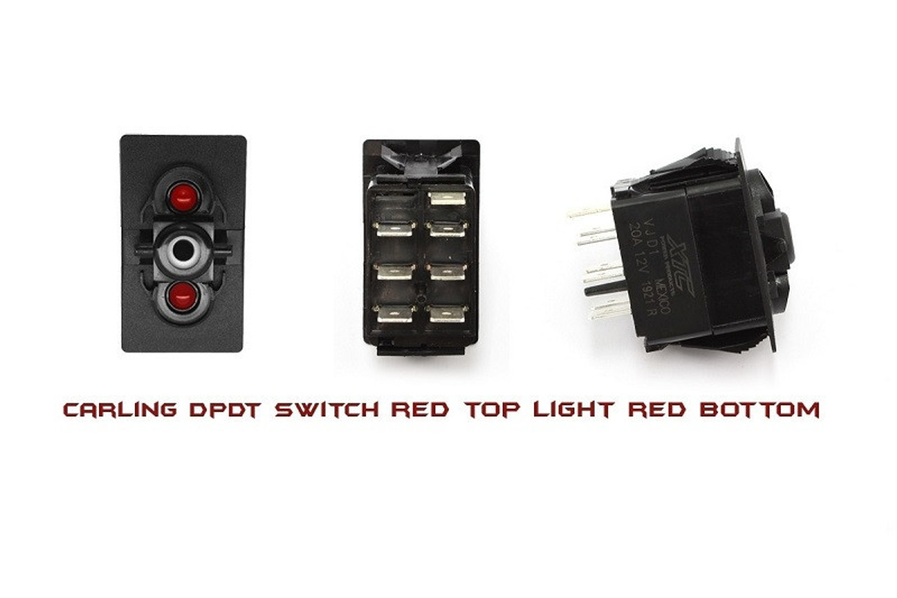Switch 2017年 Polaris RZR On-Off-On DPDT Carling Rocker Switch with Red