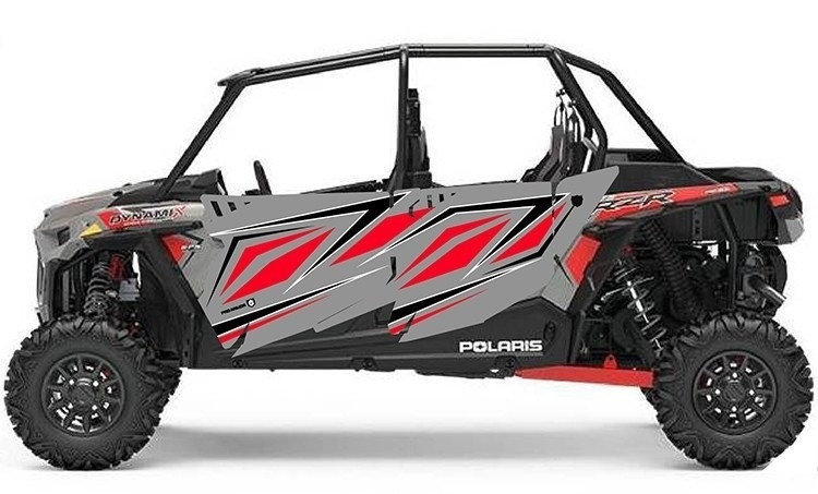ぽてページ Polaris RZR XP 4 Turbo Ghost Grey Dynamix Stealth Door Graphic by