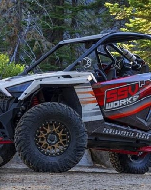 Polaris RZR Pro XP Front Door Speaker Pods for Ride Command by SSV