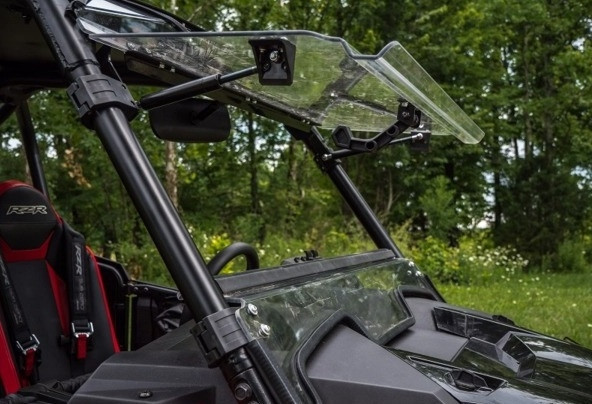 Polaris RZR XP Turbo S Scratch Resistant Flip Windshield by Super