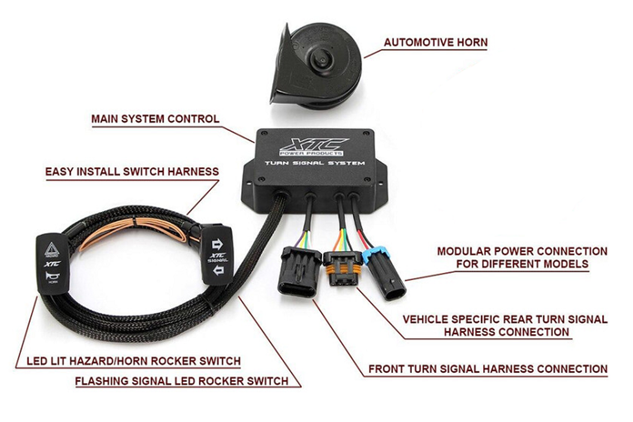 Universal Plug & Play Turn Signal System with Horn Includes OEM Interface  Wires by XTC Power Products