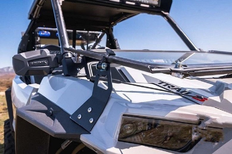 Polaris RZR Trail Folding Glass Windshield by RazorBack Offroad