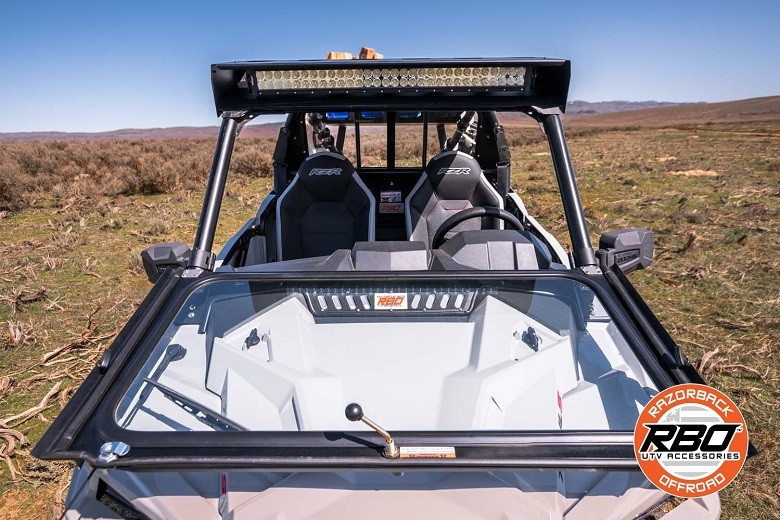 Polaris RZR Trail Folding Glass Windshield by RazorBack Offroad