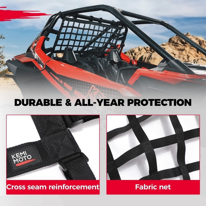Filets De Protection Fenêtre Pour UTV Polaris RZR (570, 800, 900, 1000 XP Turbo) - 2 Pièces, Tissu Oxford