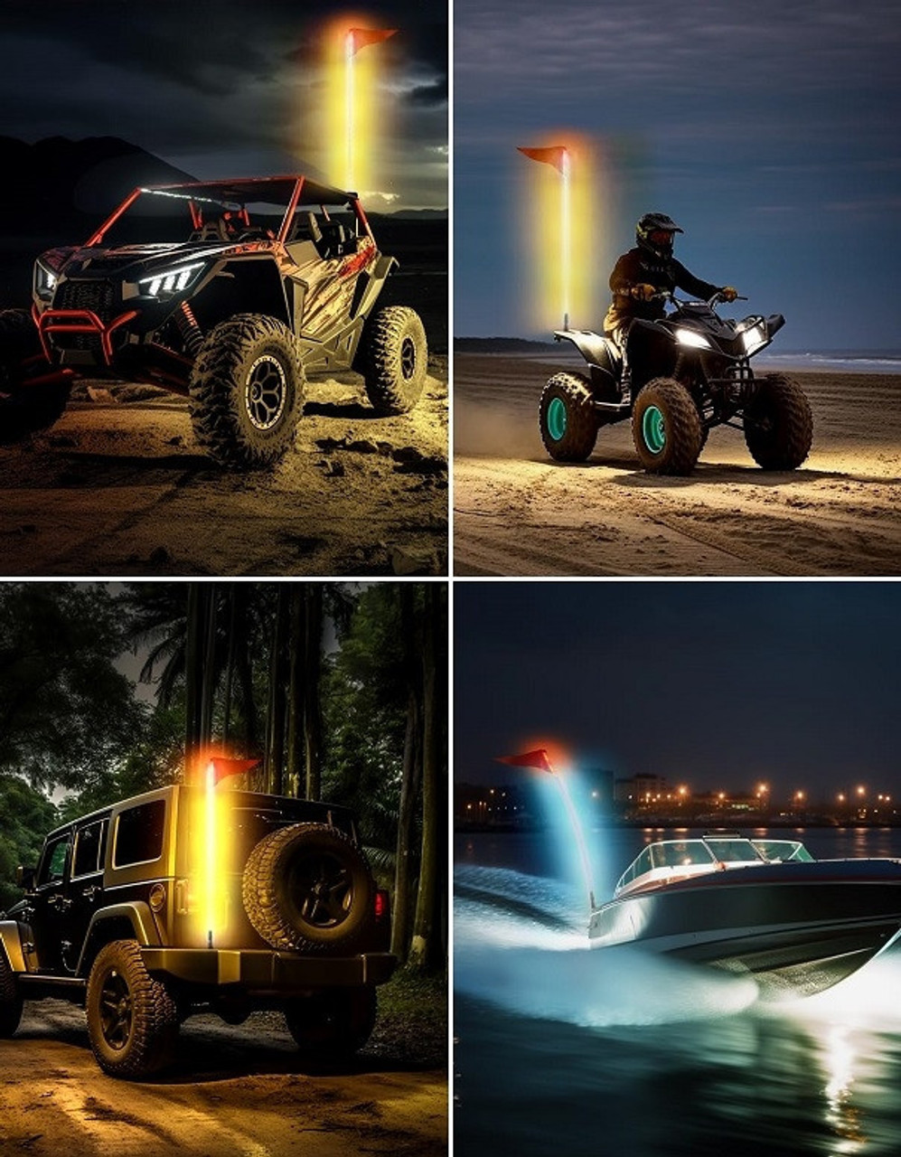 「Light Mellow Summer」 Enhance Your RZR Experience with Kemimoto 5ft LED Whip Lights