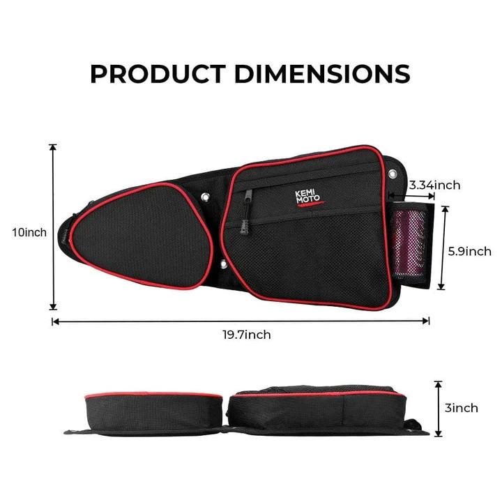 Polaris RZR XP 1000 Front Door Side Door Bags with Knee Pad by