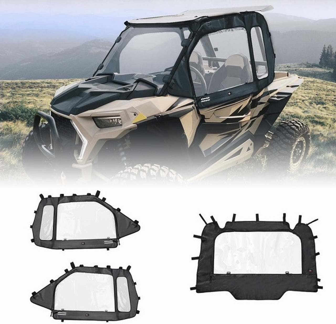 Polaris RZR XP 1000 Cab Enclosures & Soft Rear Windshield by Kemimoto