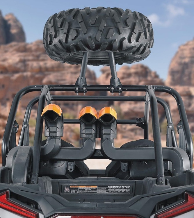 Universal UTV Spare Tire Carrier Mount - Fits 1.5-2 Inch Round Roll Cages (Holds 30-Inch Tire)