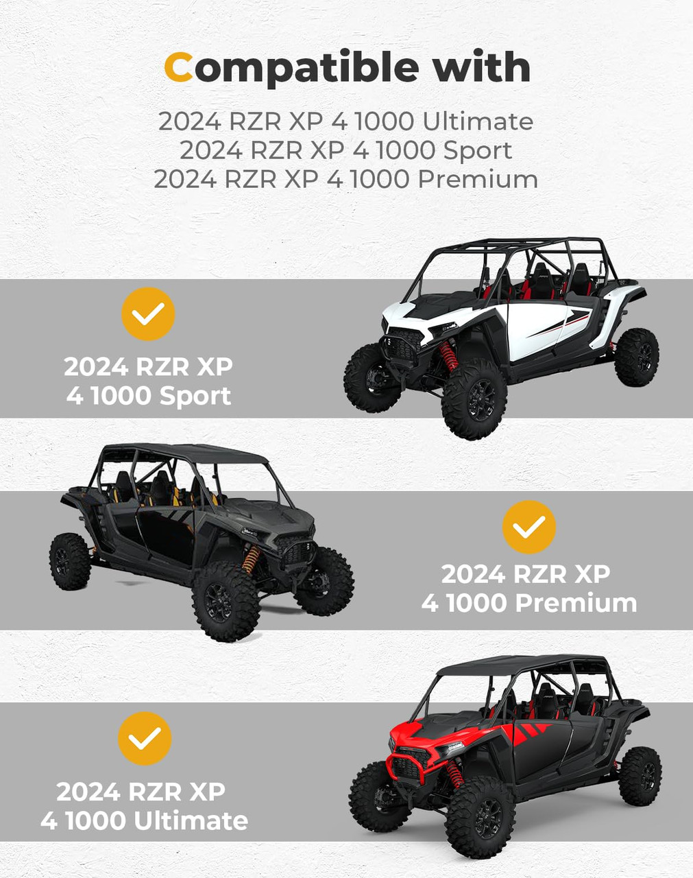 Polaris RZR 4 XP 1000 Window Mesh Net Side Soft Windshield by