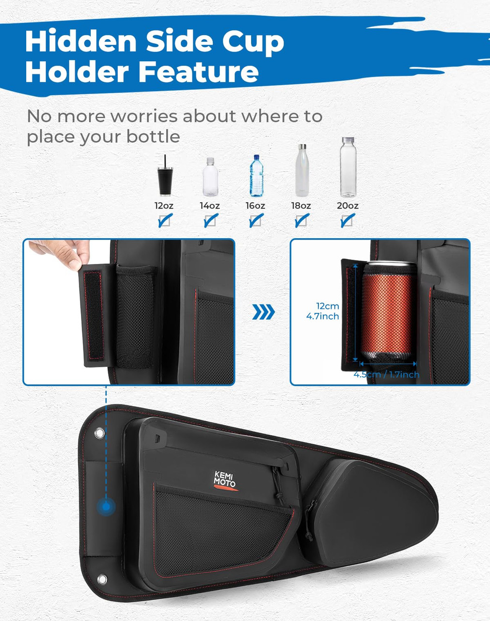 Polaris RZR XP 1000/Trail S 900 IPX6 Door Bags by Kemimoto B0113