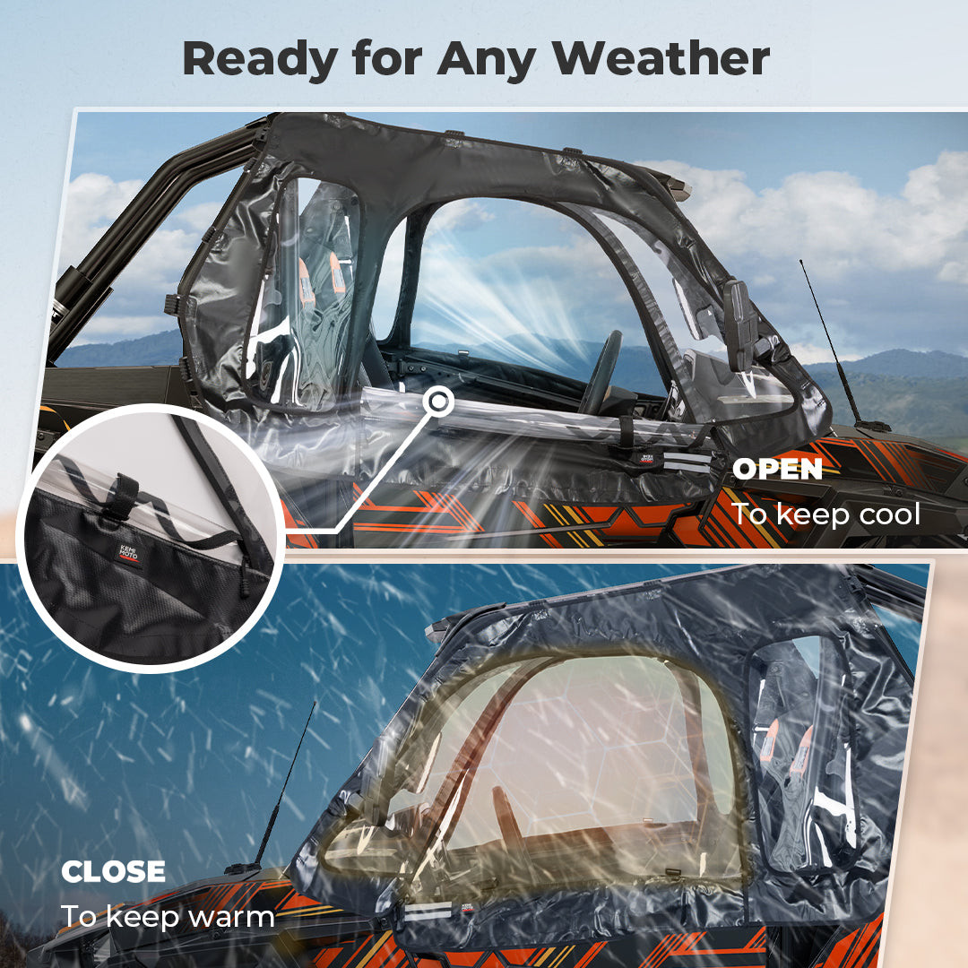Polaris RZR XP 1000/XP Turbo UTV Soft Upper Door Cab Enclosure Set