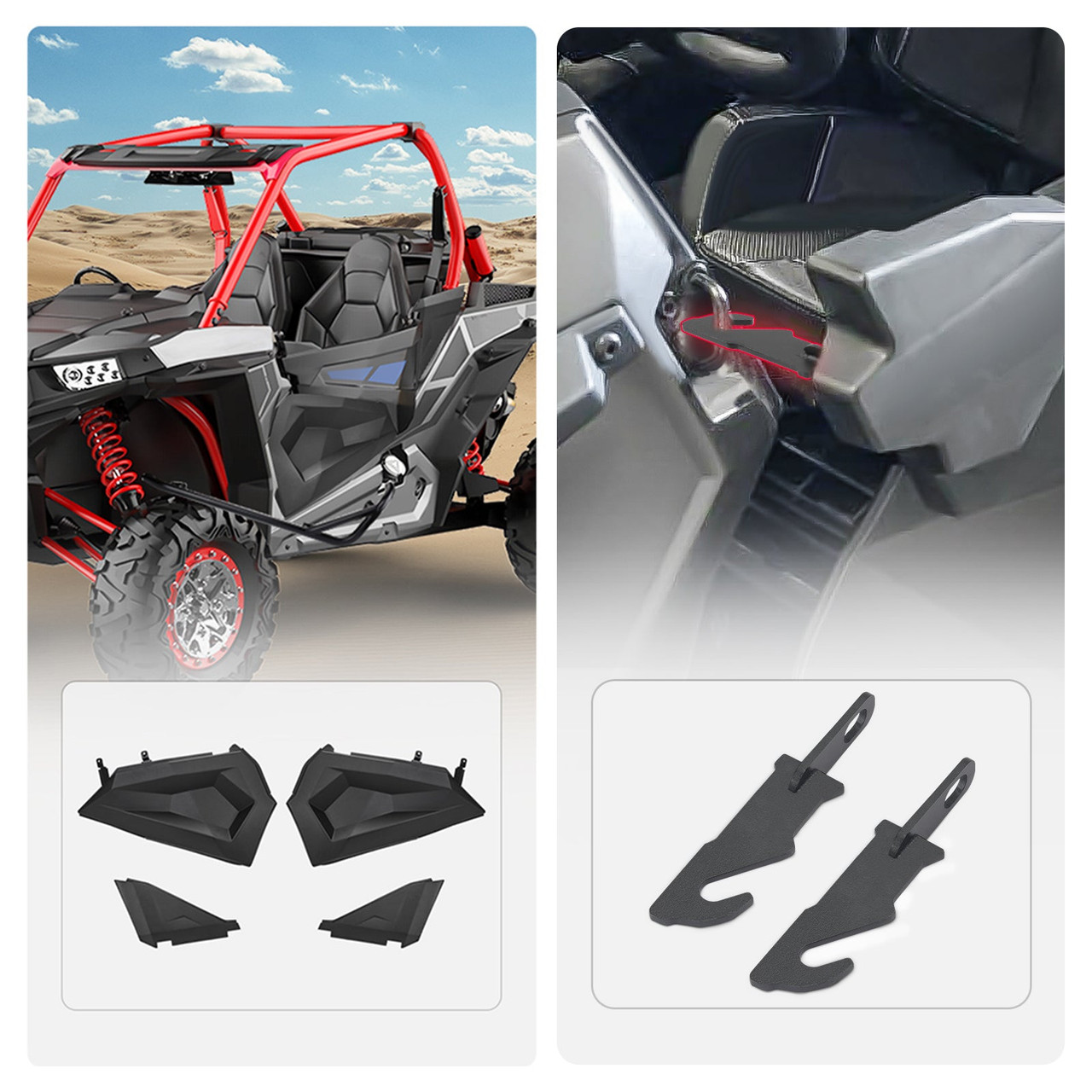 Polaris RZR Lower Half Door & Door Latches Extender by Kemimoto