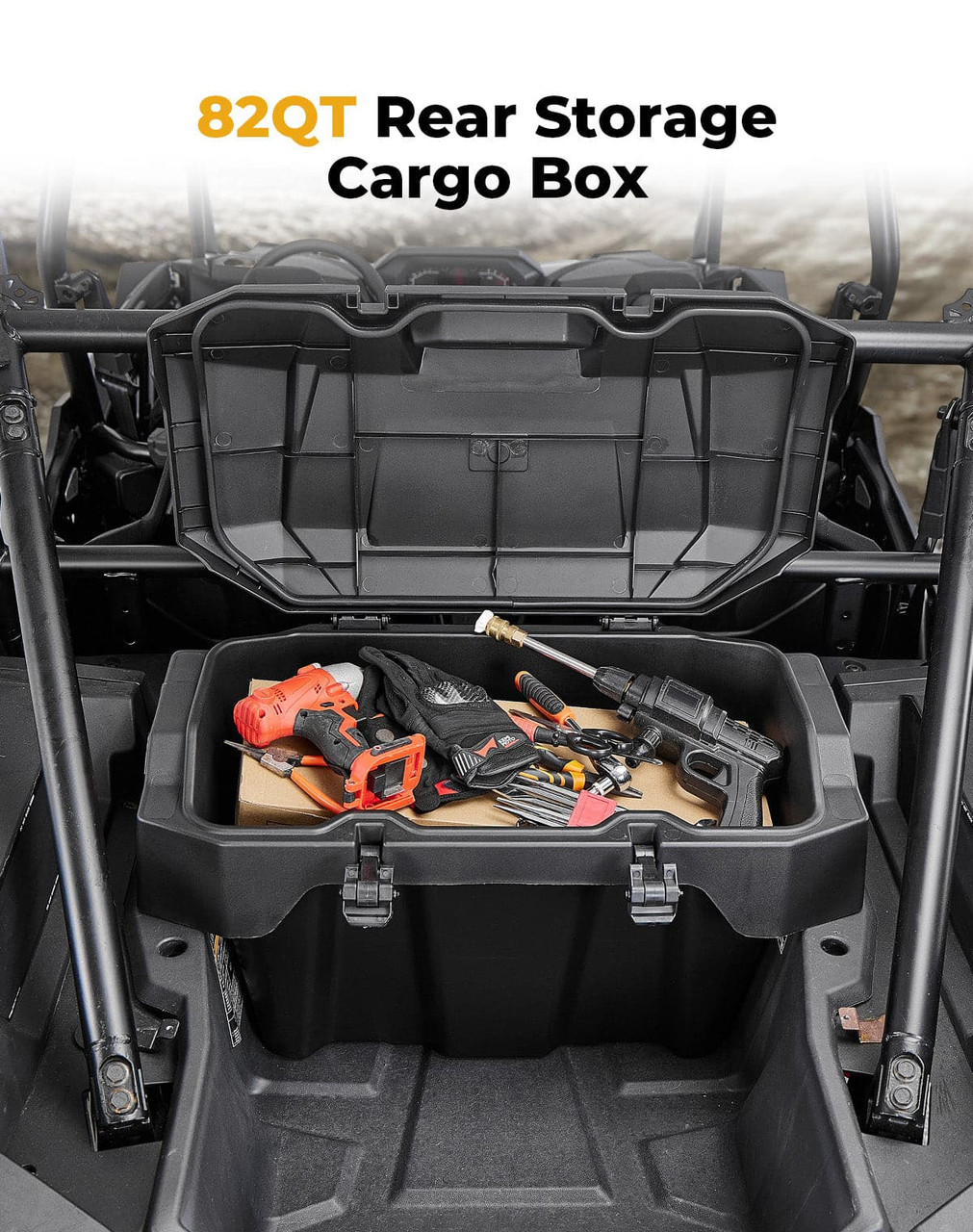 Polaris RZR XP 1000 Rear Cargo Box 82QT by Kemimoto B0113-17520-BK