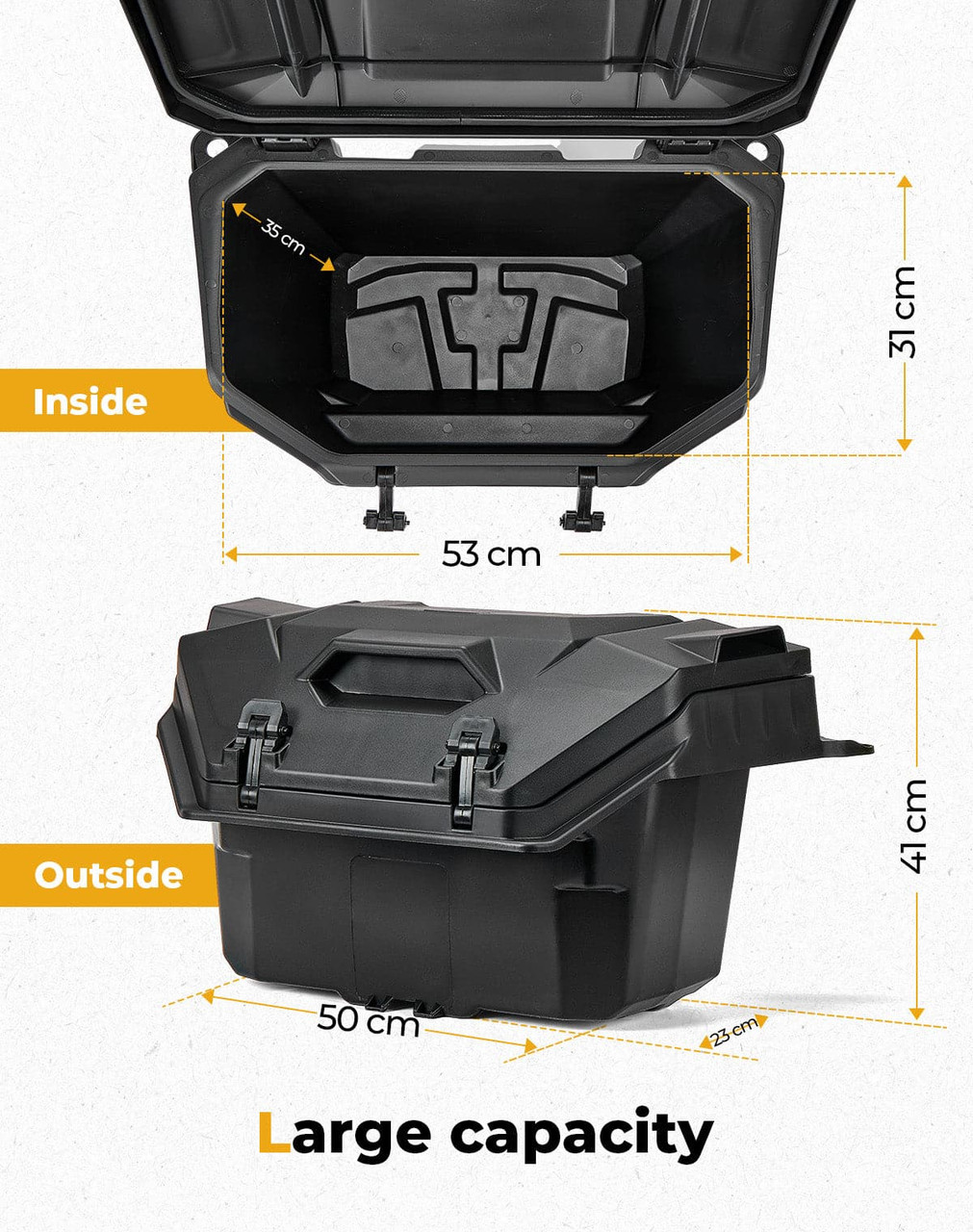 Polaris RZR XP 1000 Rear Cargo Box 55QT by Kemimoto B0113-17521-BK