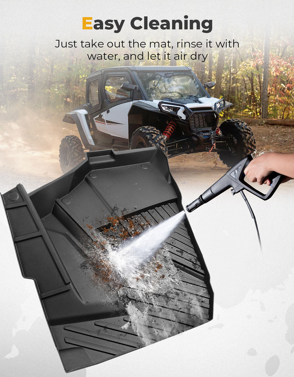 Polaris RZR XP 1000 Front TPE Floor Mats by Kemimoto B0107-03205-BK
