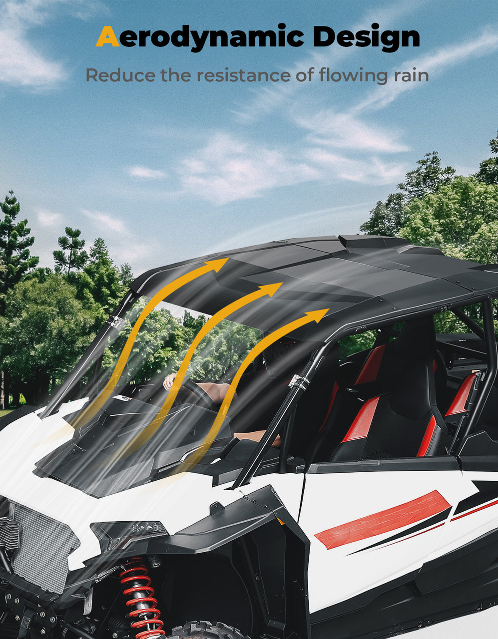 Polaris RZR 4 XP 1000 5-in-1 Hard Plastic Roof by Kemimoto B0112