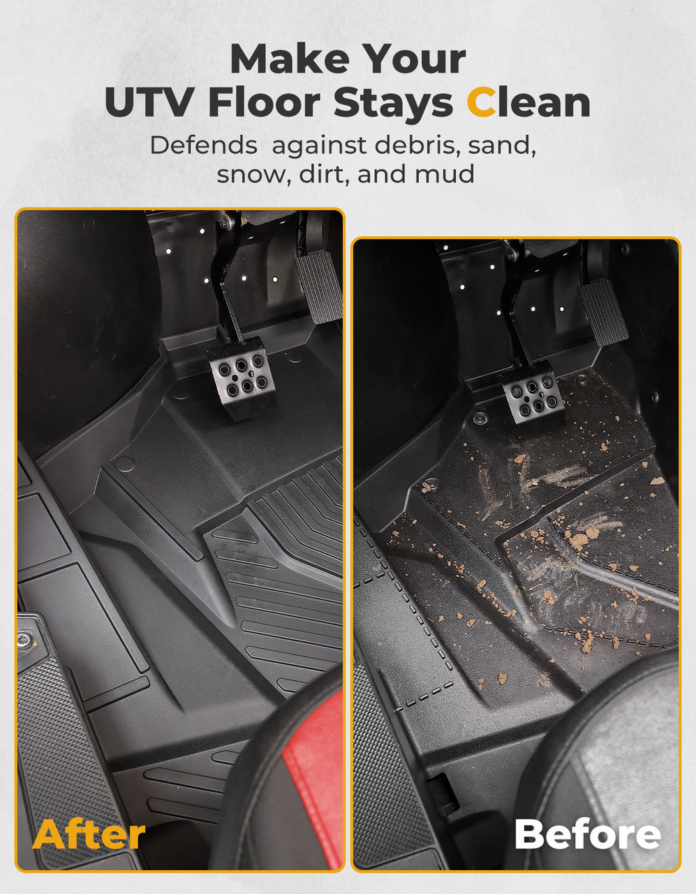 Polaris RZR 4 XP 1000 TPE Floor Mats by Kemimoto B0107-03206-BK