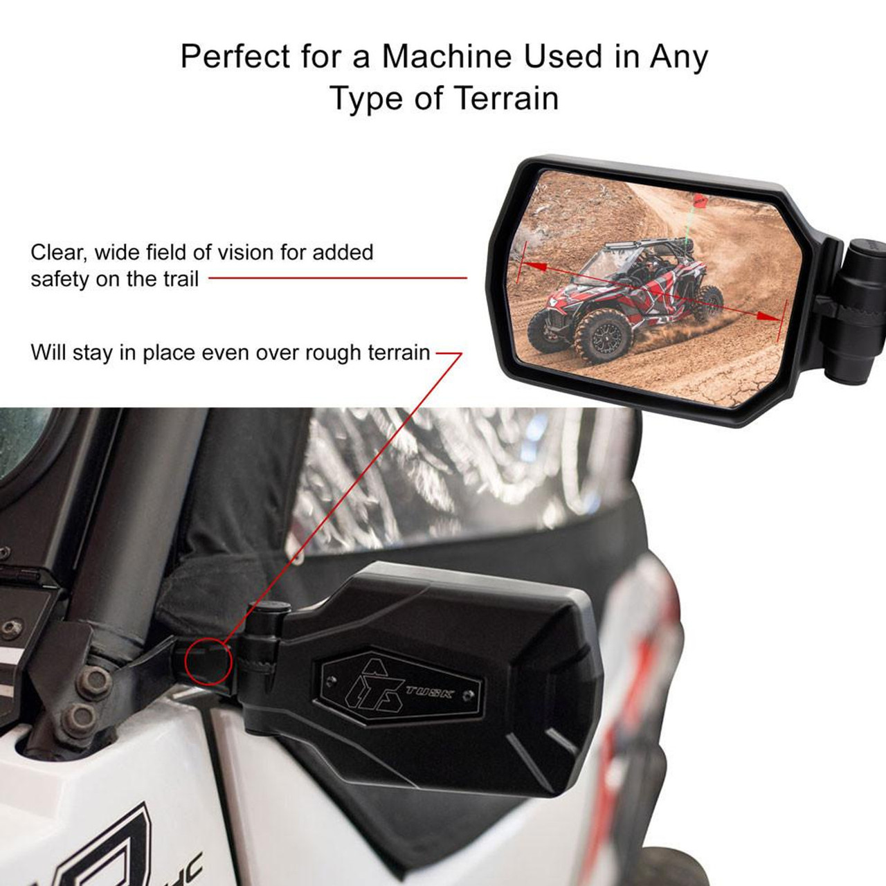 Polaris RZR Pro S/Pro XP Pivot Folding A-Pillar Mount Mirror Kit